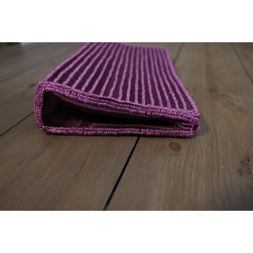 Bijoux Tenner Beaded Clutch Purple Evening Wear (31) - Picture 4 of 8